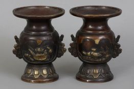 Paar chinesische Bronze Vasen