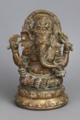 Hinduistische Bronzefigur "Ganesha"