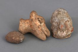3 antike Terrakotta Köpfe