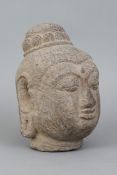 Asiatischer Sandstein Buddha-Kopf