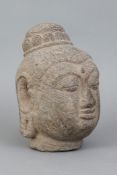 Asiatischer Sandstein Buddha-Kopf