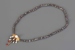 Keshi-Perlenkette mit 585er Goldschließe