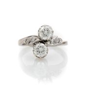Toi et Moi Ring ca. 1 ct