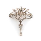 Jugendstilbrosche ca. 1,6 ct