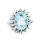 Aquamarin-Diamantring