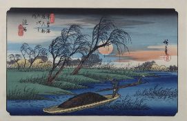 Utagawa Hiroshige (1797-1858),  "Seba", aus der Serie "Die 69 Stationen der Kisokaido",