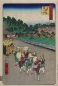 Utagawa Hiroshige (1797-1858),  "Shiba Shinmei Schrein und Zojoji Tempel", Nr. 79 der Serie "100