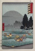 Utagawa Hiroshige (1797-1858),  "Provinz Hoki, Ono, Ansicht des Berges Daisen / Hoki, Ono, Daisen