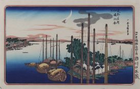 Utagawa Hiroshige (1797-1858),  "Der erste Kuckuck des Jahres in Tsukudajima", japanischer