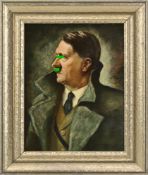 Porzellanbildplatte "Der Führer", Rosenthal, 1930er Jahre, weißer Scherben mit polychromem
