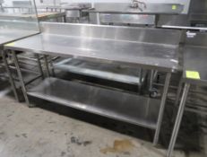 stainless table w/ backsplash & undershelf