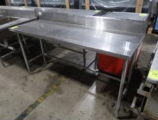 stainless table w/ backsplash