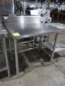stainless table w/ backsplash