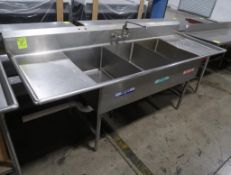 3-compartment sink w/ L & R drainboards