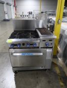 Imperial 4-burner range w/ charbroiller & ele oven