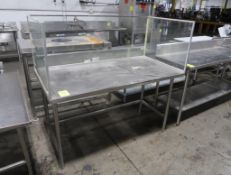 stainless table w/ backsplash & reach guards