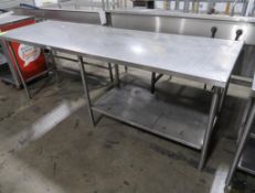 stainless table w/ half undershelf