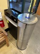 STAINLESS WIPE DISPENSER AND TRASH CAN