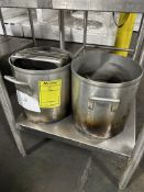 (2) STOCK POTS W/ HALF-SIZE INSERTS