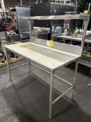 JOHN BOOS 6FT POLYTOP TABLE W/ OVERSHELF