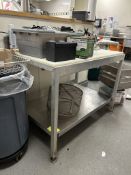 4FT POLYTOP TABLE W/ BACKSPLASH