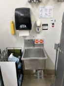 KNEE OPERATED HAND SINK W/ SOAP AND PAPER TOWEL DISPENSER