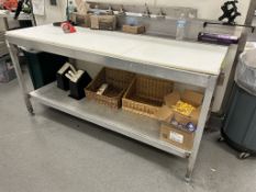 6FT POLYTOP TABLE W/ BACKSPLASH