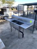 TWO COMPARTMENT STAINLESS STEEL SINK