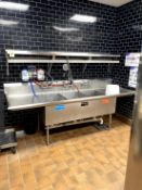 THREE COMPARTMENT STAINLESS STEEL SINK