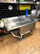 TWO COMPARTMENT STAINLESS STEEL SINK