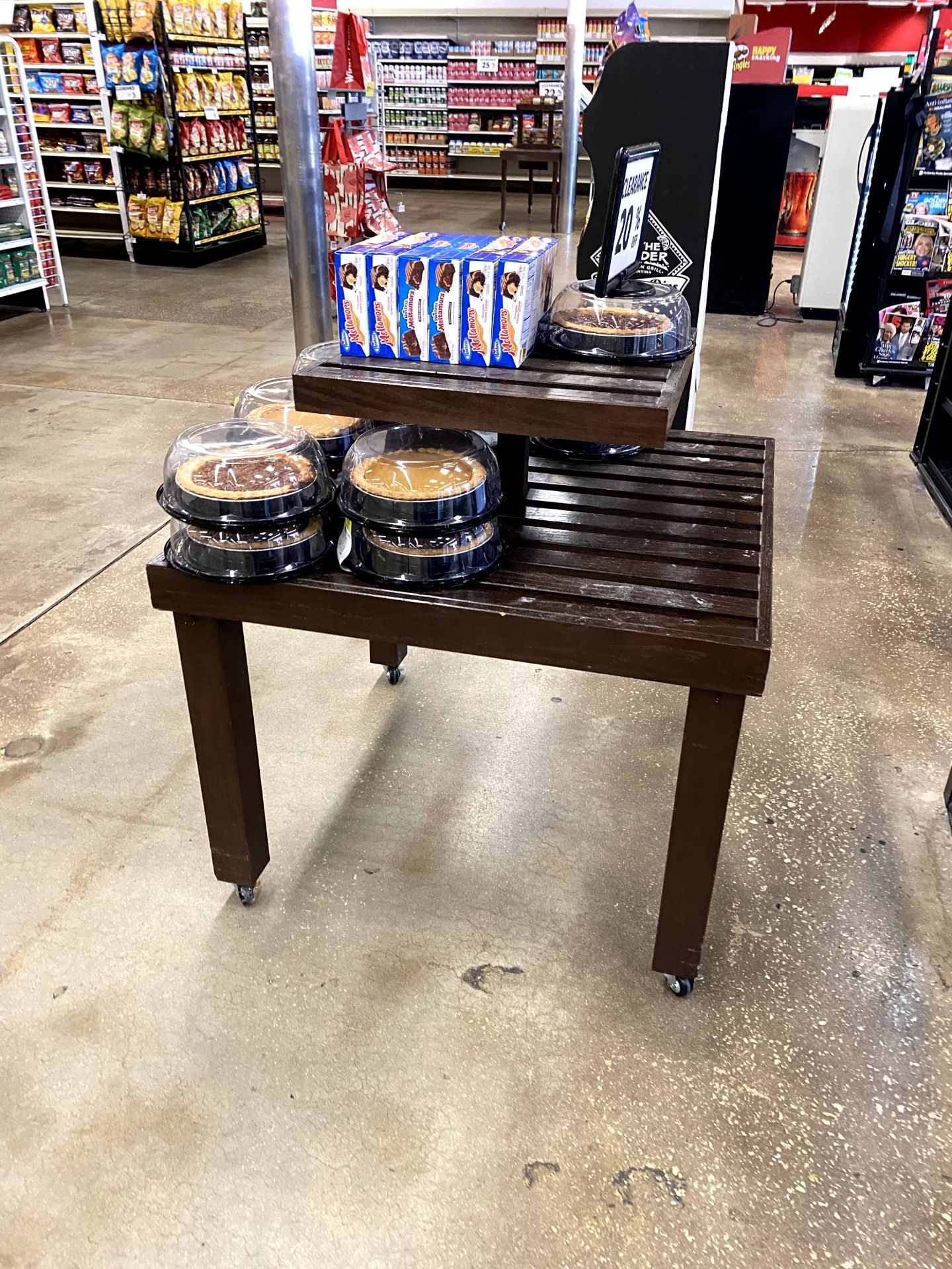 WOOD DISPLAY TABLE