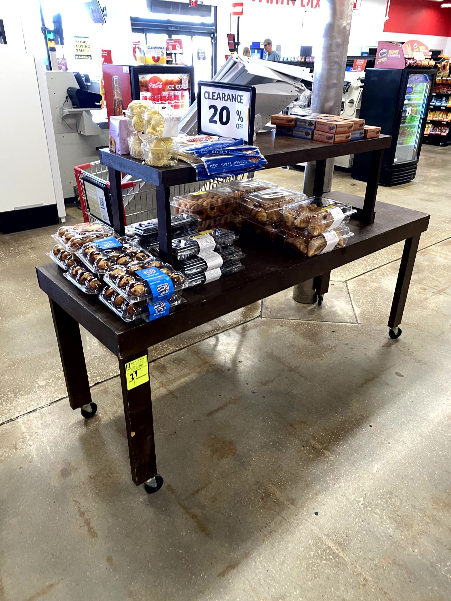 WOOD DISPLAY TABLE
