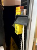 BROOMS, WET FLOOR SIGNS AND UMBRELLA BAGS