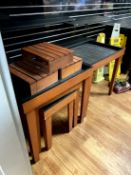 ASSORTED WOOD DISPLAY TABLES
