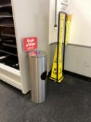 WIPE BIN STATION WITH UMBRELLA BAGS AND WET FLOOR SIGN
