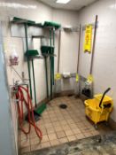 GREEN CLEANING SUPPLIES AND CONTENTS OF CLEANING ALCOVE