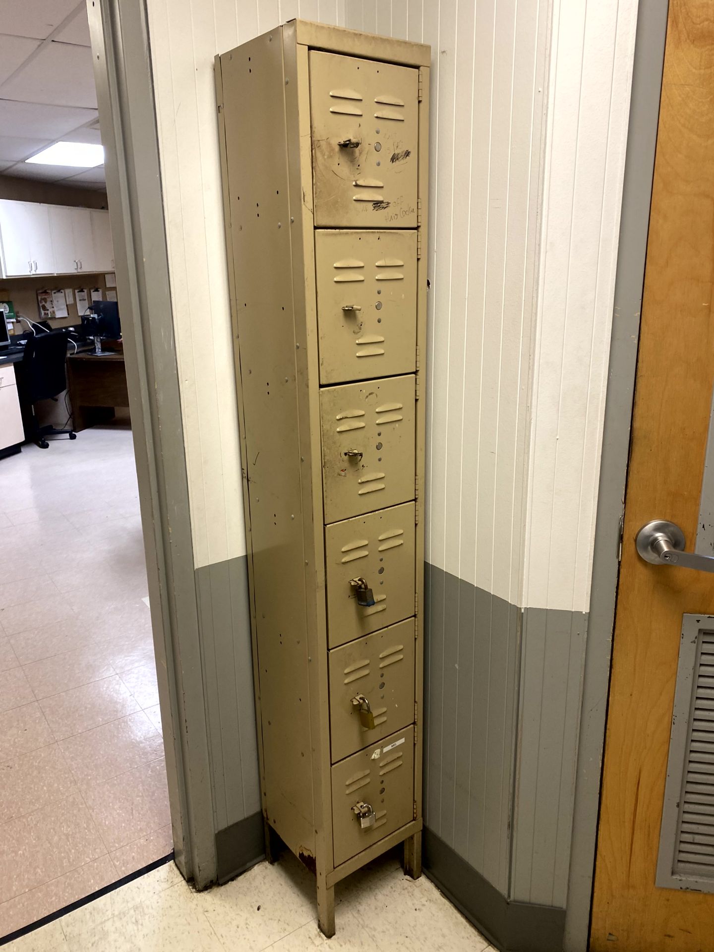 TWO METAL LOCKERS WITH SIX DOORS EACH - Image 2 of 2