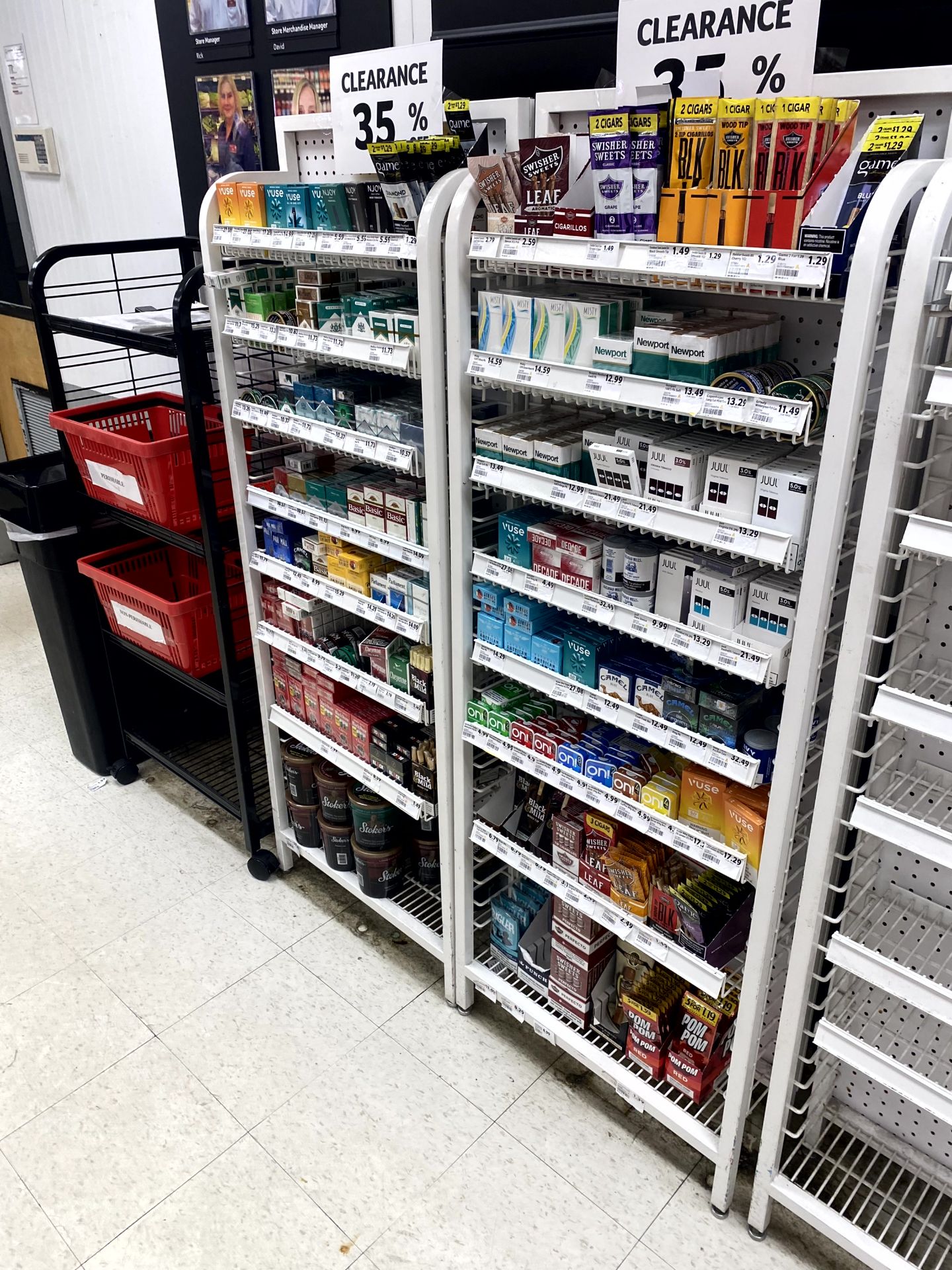 NARROW MERCHANDISERS BEHIND CUSTOMER SERVICE DESK - Image 2 of 2