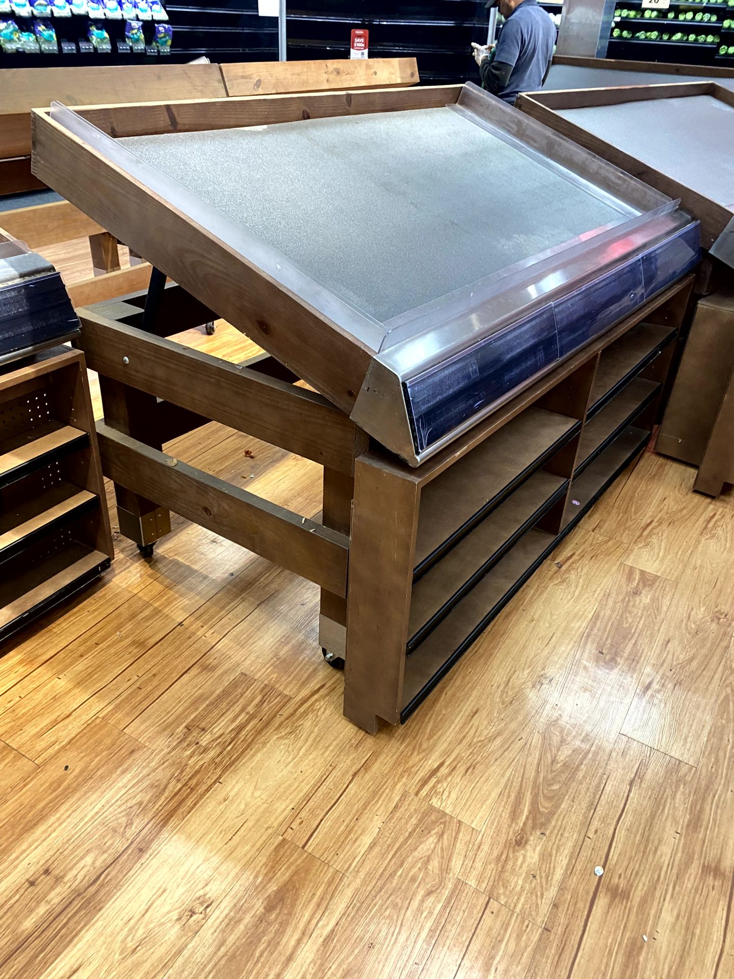 6FT WOOD PRODUCE SLANT TABLES