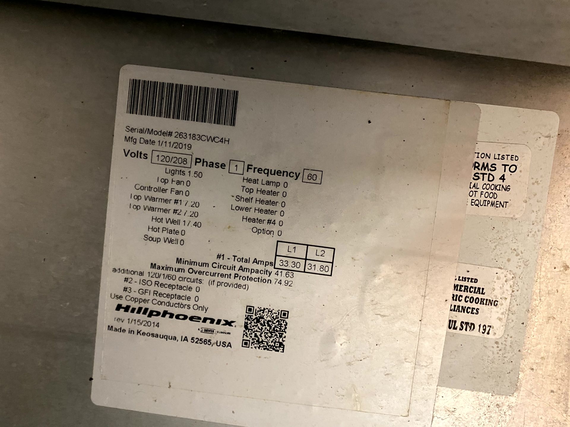 2019 HILL PHOENIX FOOD SERVICE CASE - Image 4 of 4