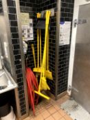 YELLOW CLEANING SUPPLIES WITH RED HOSE