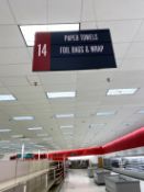 AISLE MARKERS ON SALES FLOOR