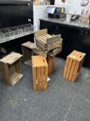 GROUP OF WOODEN CRATES