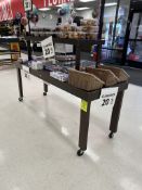 PORTABLE WOODEN TWO-TIER MERCHANDISING TABLE