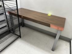WOOD TOP TABLE W/ METAL LEGS