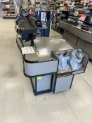 UNMARKED SINGLE BELT CHECKSTAND (NO POINT OF SALES)