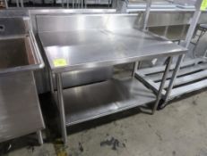 stainless table w/ backsplash & undershelf