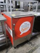 stainess demo cart w/ fold-down shelf