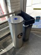 STAINLESS WIPE STATION AND TRASH CAN