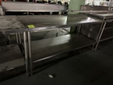 72IN X 30IN X 34IN STAINLESS STEEL TABLE
